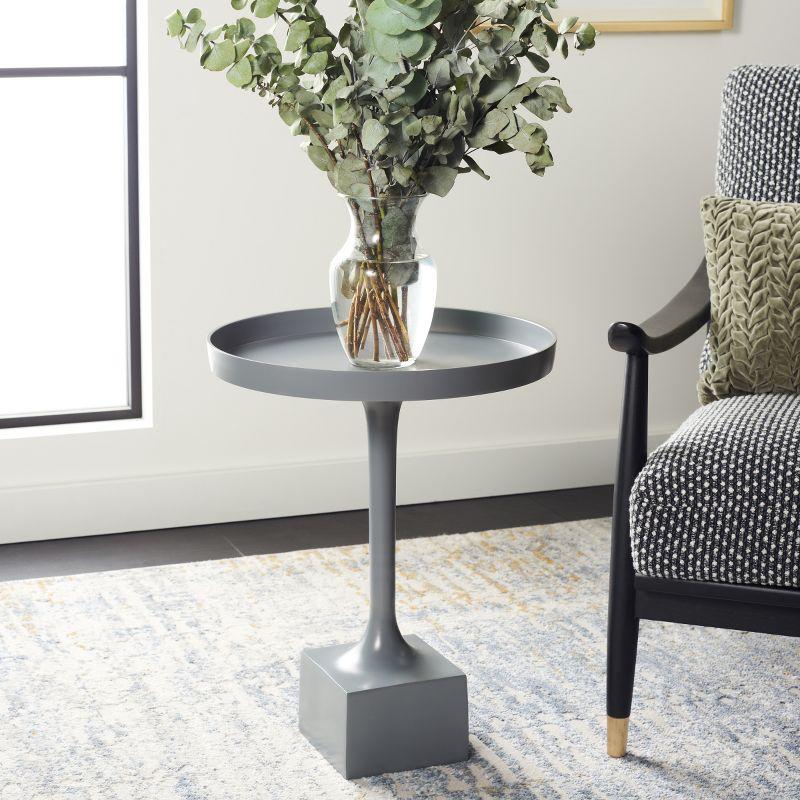 Corvus Round Side Table - FOX5519A - Antique Brass - Safavieh Couture