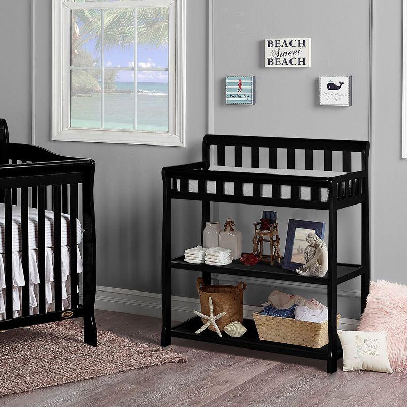 Ashton Black Pinewood 2-in-1 Changing Table with Safety Strap