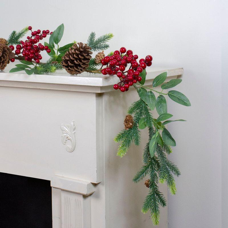 5' x 4.75" Pine Springs Berries and Pine Cones Artificial Christmas Garland - Unlit