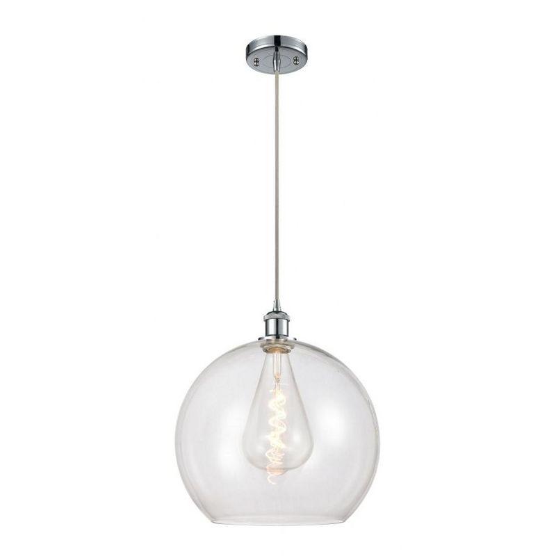 Athens Clear Glass and Chrome Mini Pendant Light