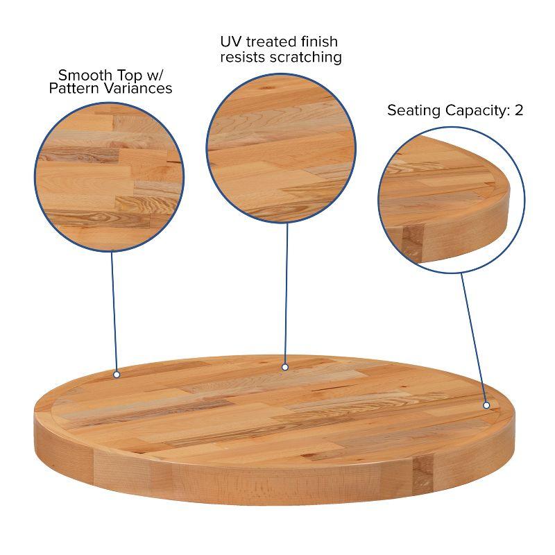 Mayfair Round Butcher Block Style Table Top - Restaurant Table Top