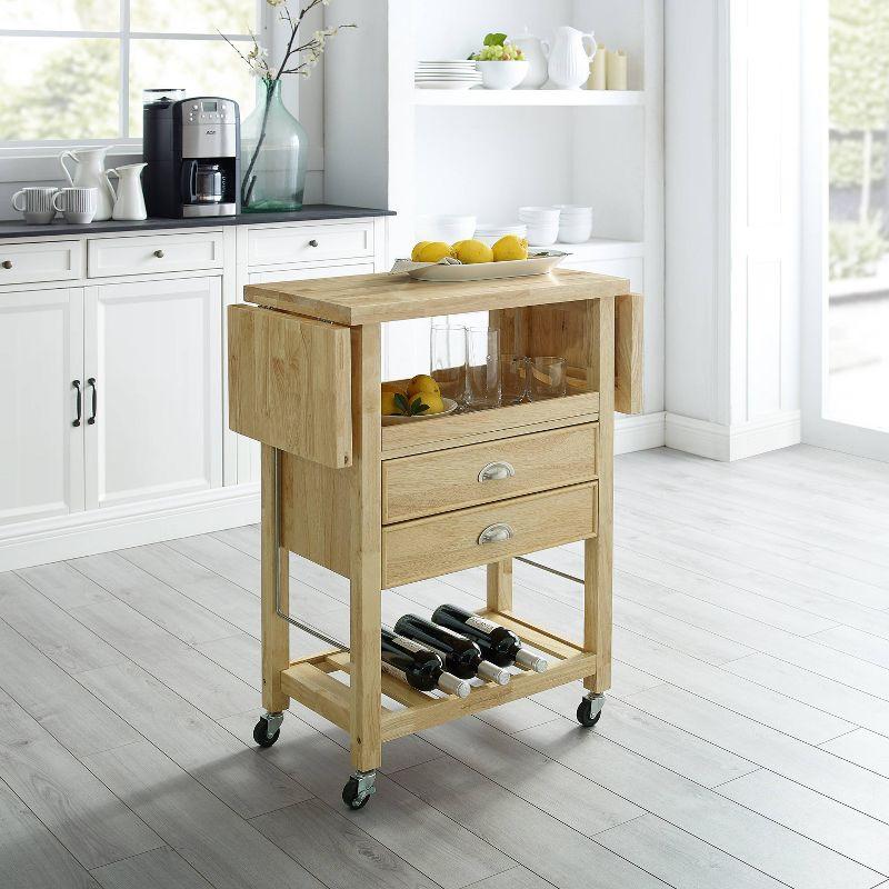 Bristol Double Drop Leaf Kitchen Cart Natural - Crosley