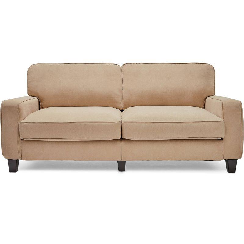 Compact Beige Microfiber Sleeper Sofa with Removable Cushions