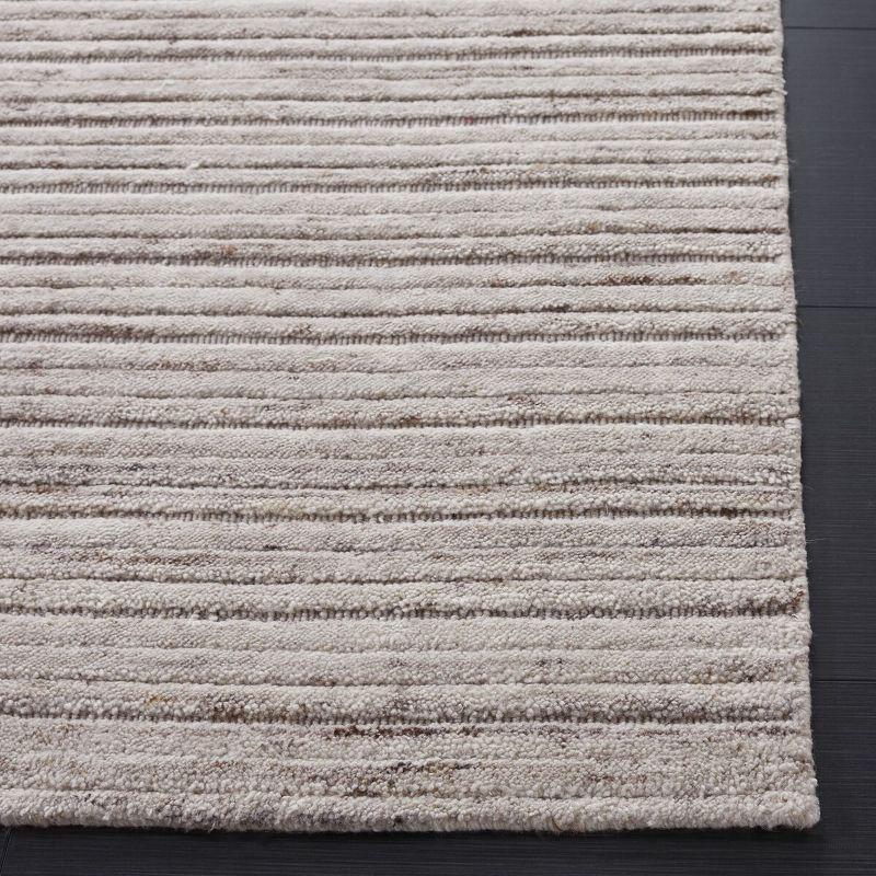 Hand-Knotted Gray Wool and Viscose Square Area Rug 6'x6'