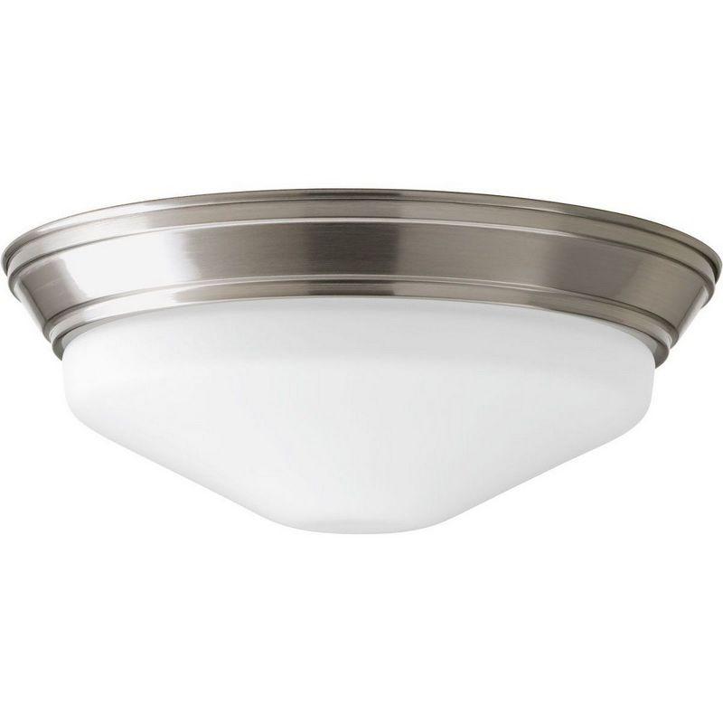 Brushed Nickel 11" LED Flush Mount with Etched Glass