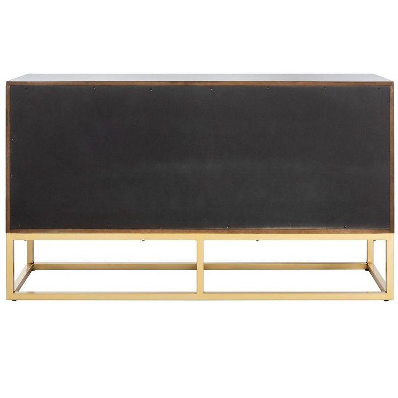 Estelle Transitional Walnut Dresser with Brass Accents 56"