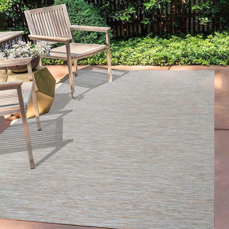 4'x6' Ethan Modern Flatweave Solid  Area Rug, Gray - JONATHAN Y