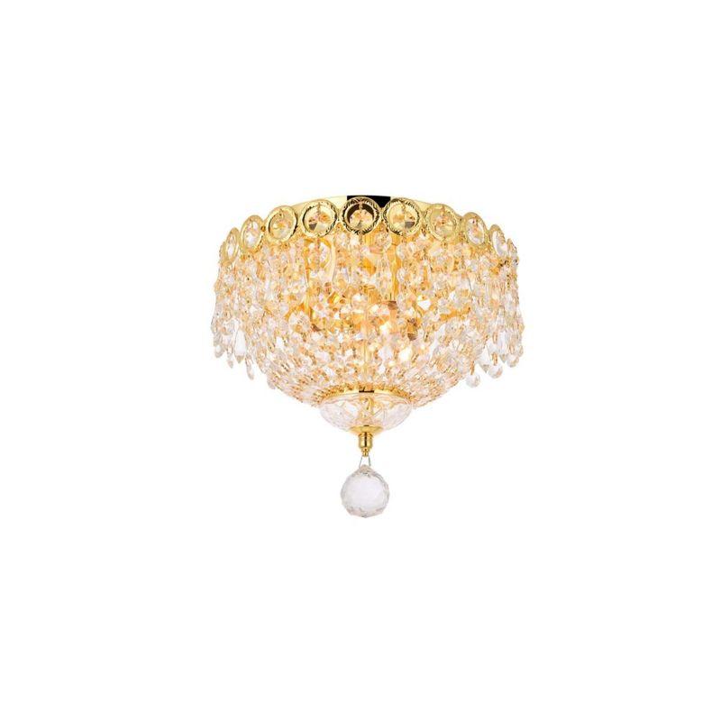 Elegant Lighting Century 3 light Gold Flush Mount Clear Royal Cut Crystal