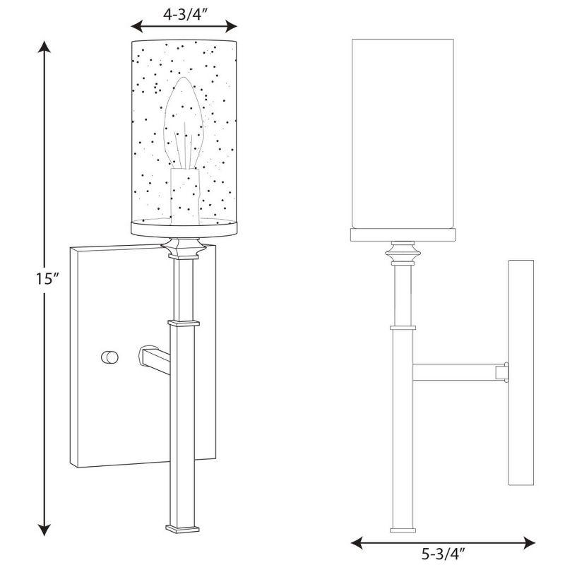 Progress Lighting Gresham 1-Light Wall Bracket, Graphite Finish, Seeded Glass Shade