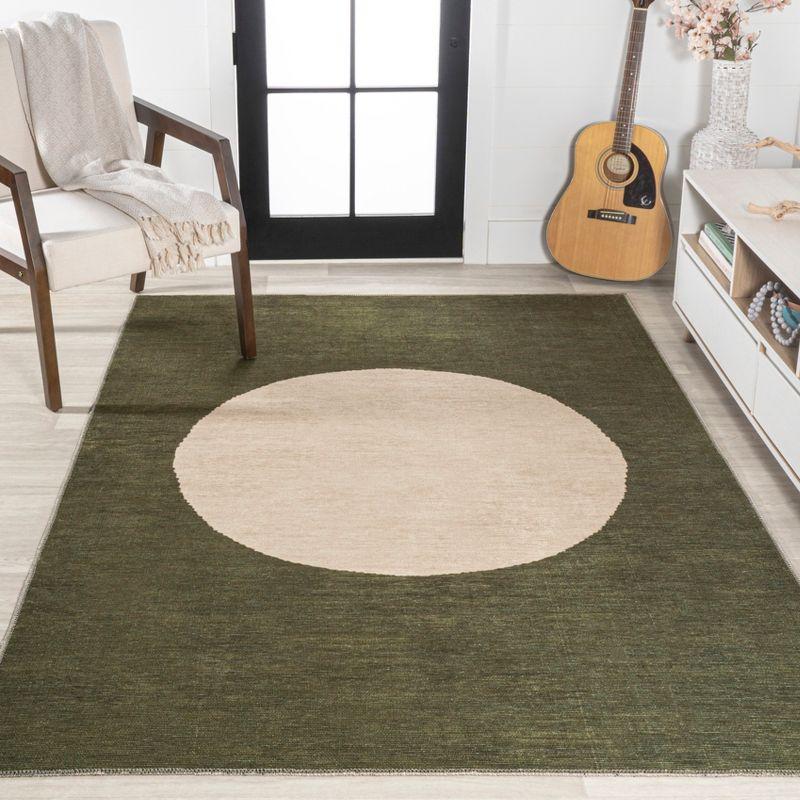 Cirkel Minimalist Geometric Dot Machine-Washable Area Rug - JONATHAN Y