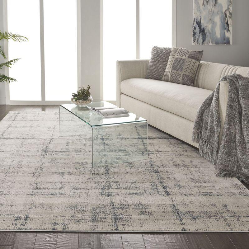 Nourison Rustic Textures Contemporary Indoor Area Rug Ivory/Blue 9'3" x 12'9"