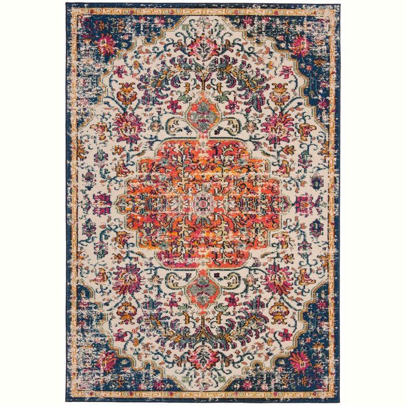 Madison MAD447 Power Loomed Indoor Area Rug - Ivory/Orange - 6'x9' - Safavieh