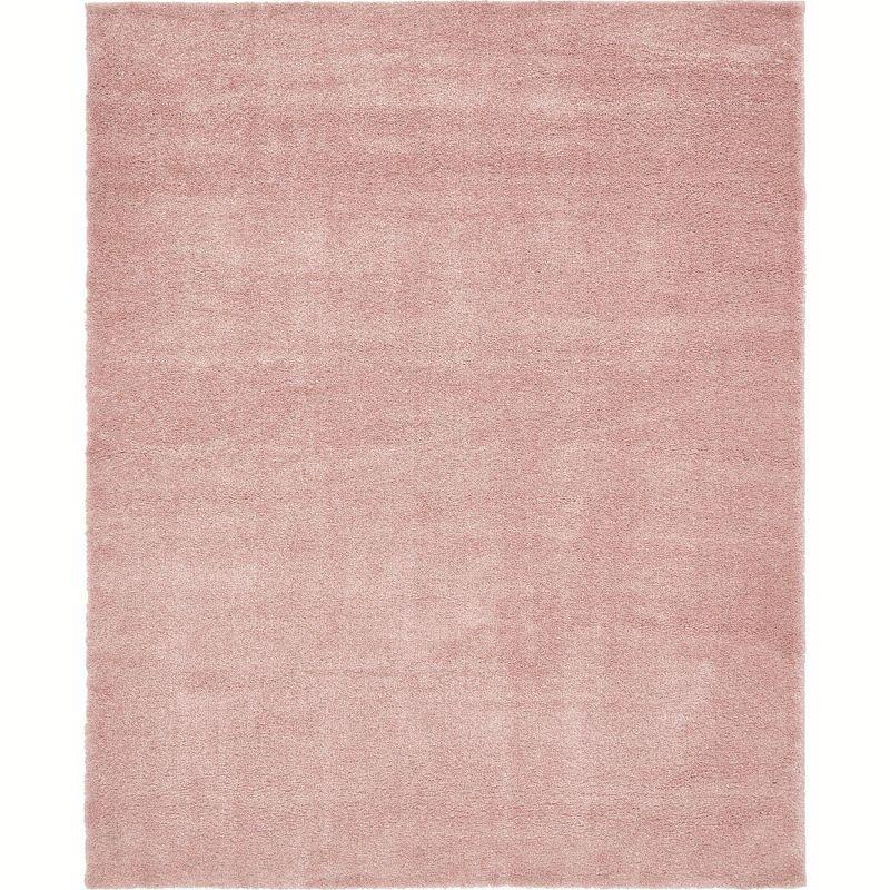 Plush Pink Shag 8' x 10' Synthetic Easy-Care Area Rug