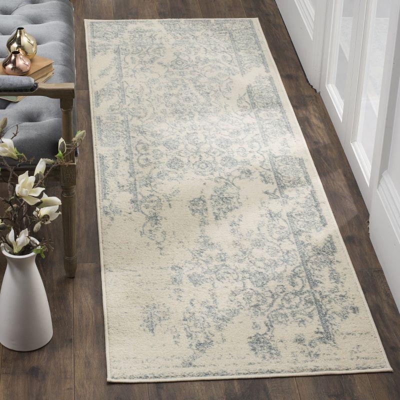 Ivory and Slate Hand-knotted Synthetic Area Rug