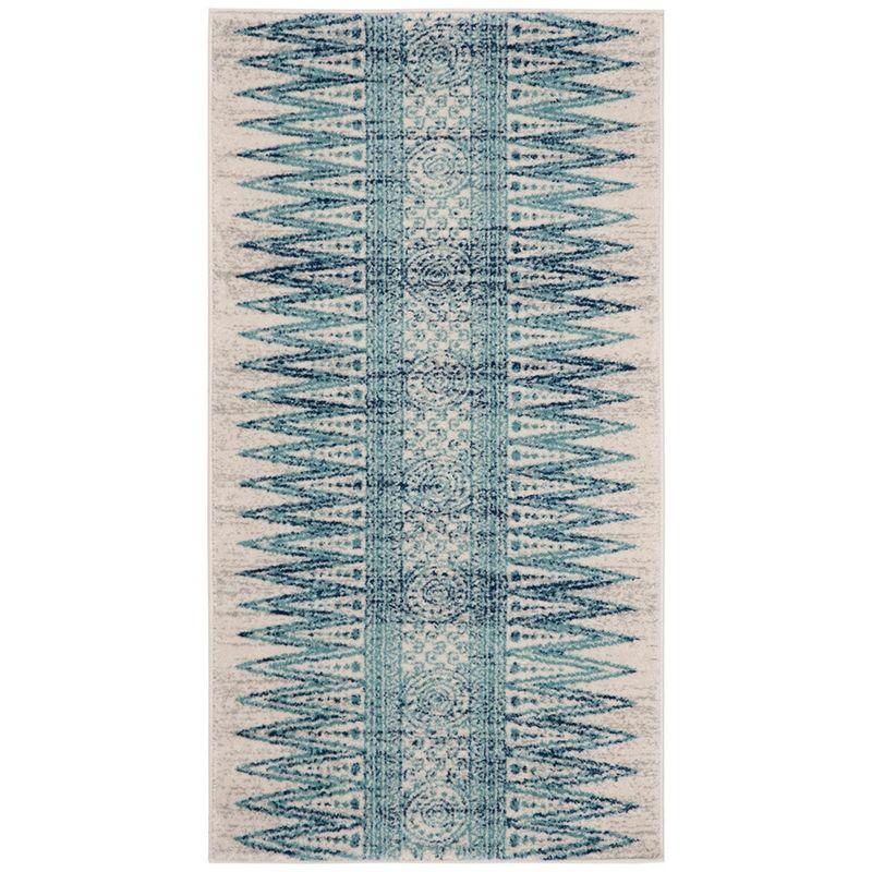 Evoke EVK226 Power Loomed Indoor Accent Rug - Ivory/Turquoise - 2'2"x4' - Safavieh