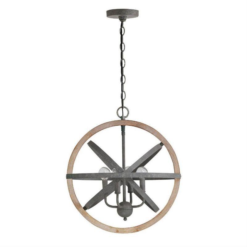 Capital Lighting Bluffton 4 - Light Pendant in  Iron/Wood