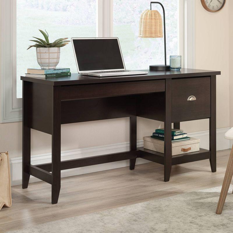 Cinnamon Cherry Wood Desk with Drawer and Filing Cabinet