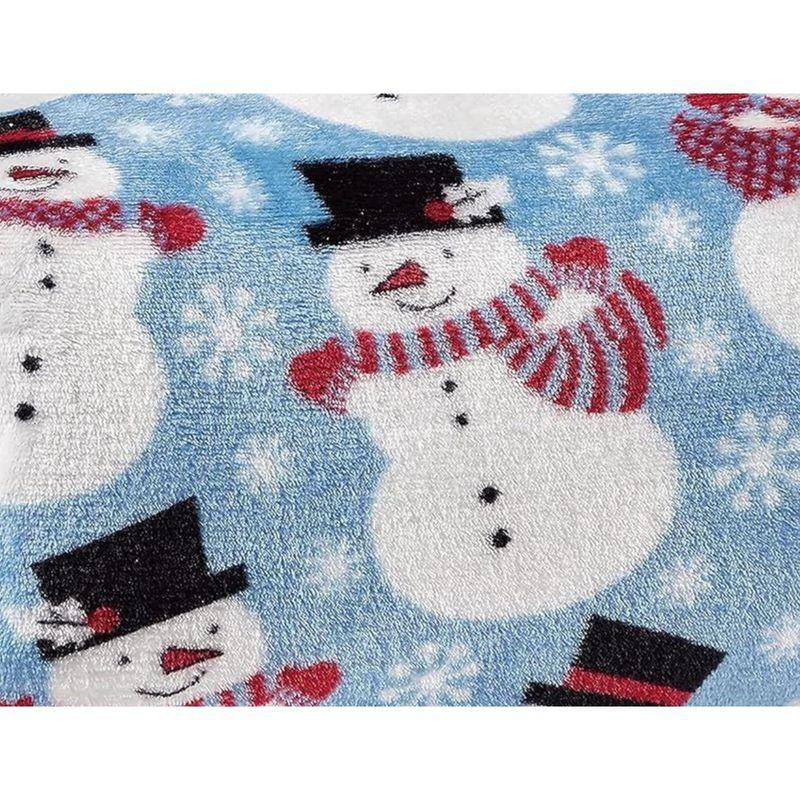 Kate Aurora Winter Blues Christmas Snowman Ultra Soft And Plush Throw Blanket - 50 in. W x 60 in. L