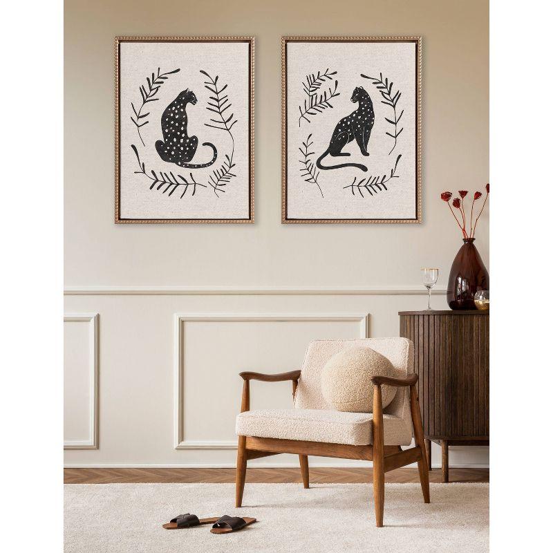 (Set of 2) 18"x24" Sylvie Beaded Jungle Black Bright Framed Canvas Arts by Alexander Ginzburg Gold - Kate & Laurel All Things Decor