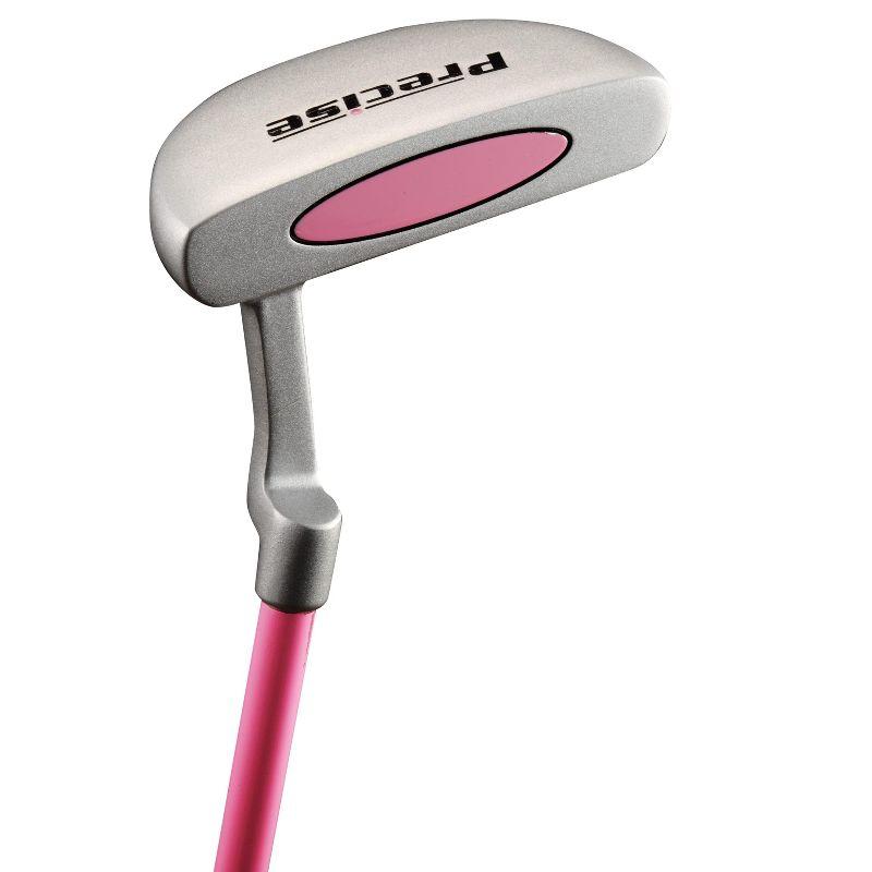 Precise X7 Junior Boys & Girls Complete Left Handed Golf Clubs Set for Children - Age 3-5, Pink Color