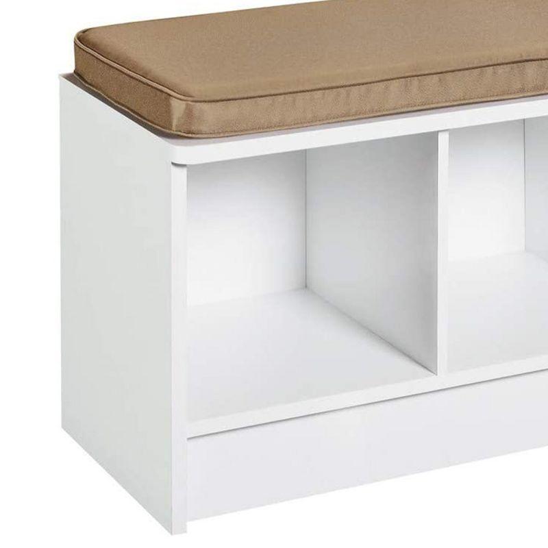 Modern White Cubeicals 3-Cube Storage Bench with Cushion