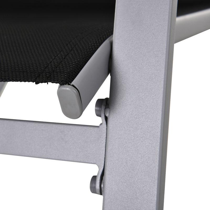 Outsunny Outdoor Modern Front Porch Patio Rocking Sling Chair - Black / Silver