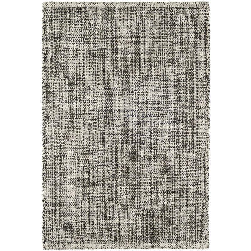 Marled Black Handwoven Cotton Rug