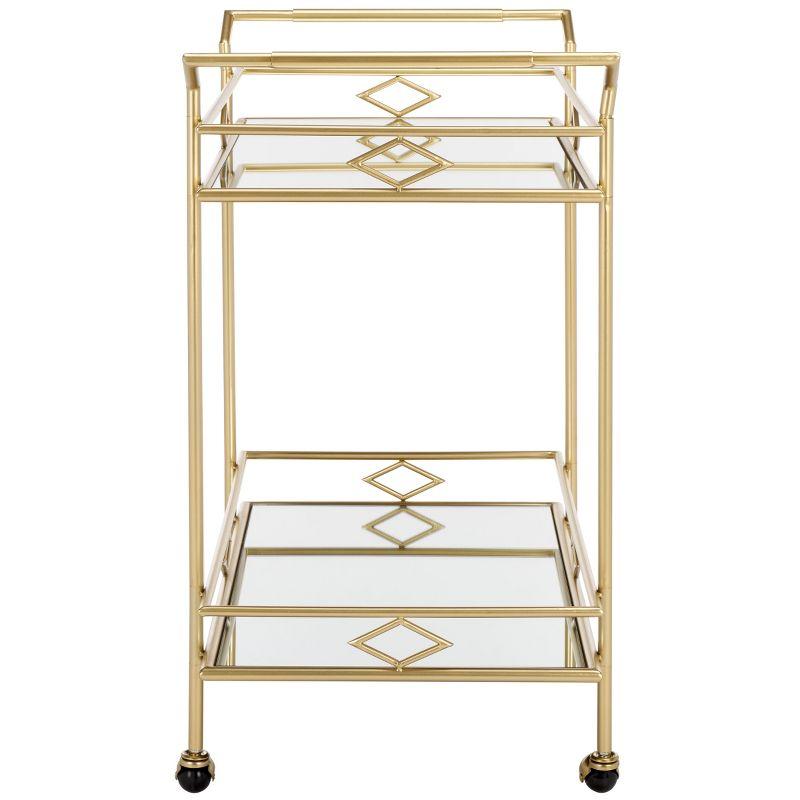 Elspeth 2 Tier Bar Cart - Gold/Mirror - Safavieh