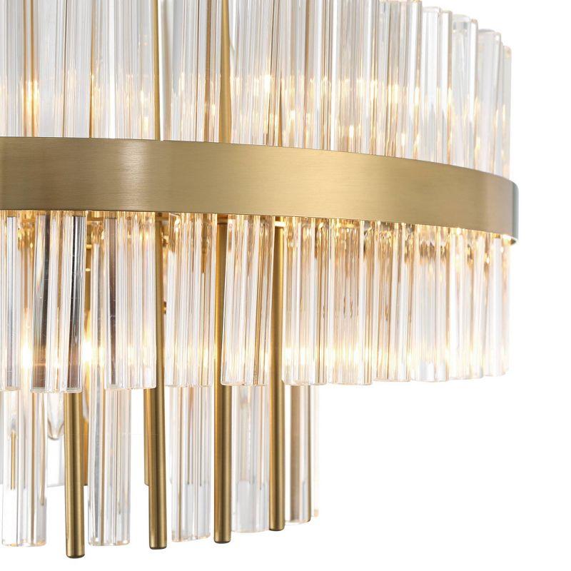 Possini Euro Design Jenna Soft Gold Chandelier 20" Wide Modern 2-Tier Clear Crystals 8-Light Fixture for Dining Room House Foyer