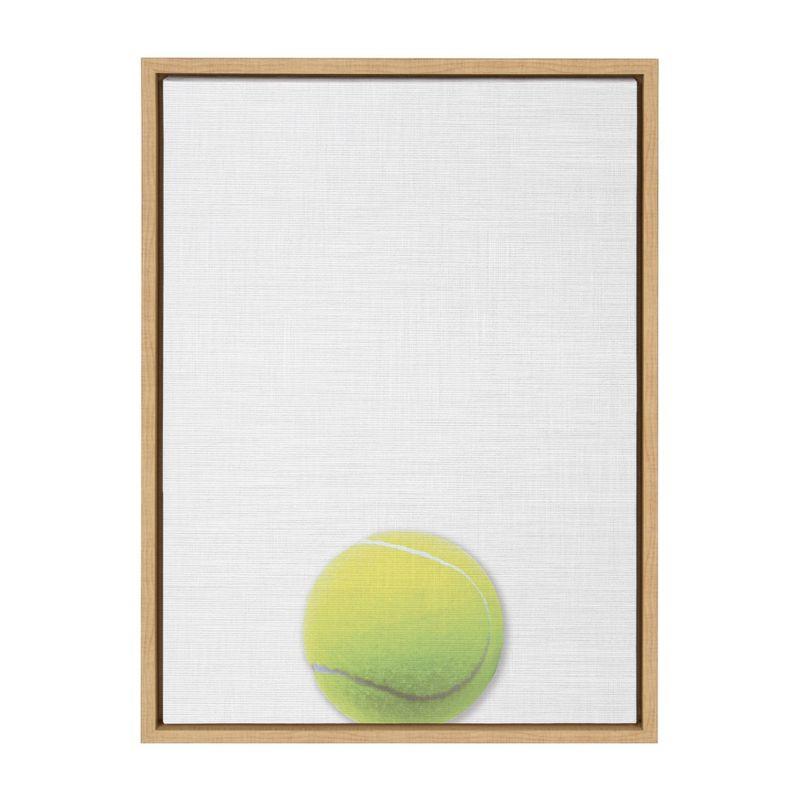 Natural Wood Framed Tennis Ball Canvas Print, 22" x 27"