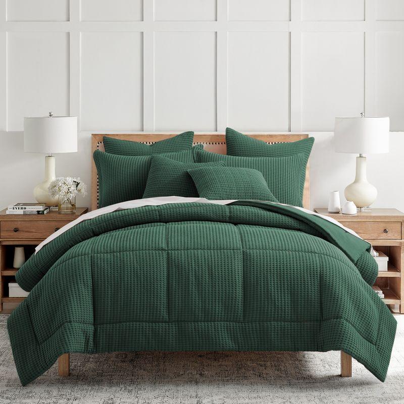 Mills Waffle Forest Green King Comforter Set - Levtex Home