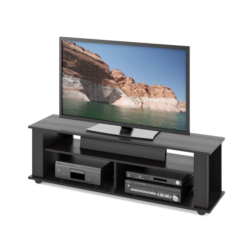 Flat Panel TV Stand for TVs up to 65" CorLiving Ravenwood Black: Contemporary Design, Open Shelving