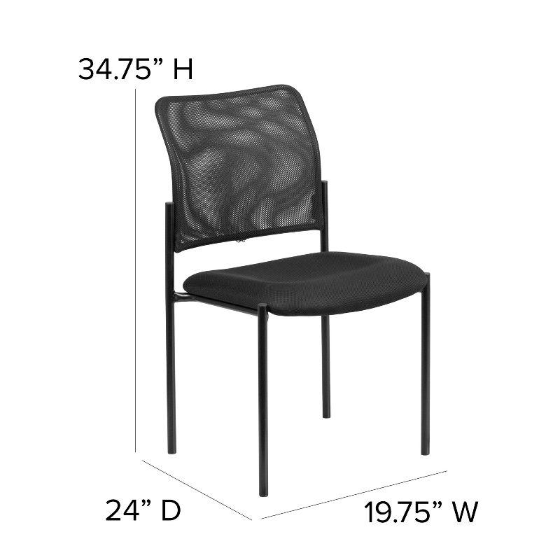 Flash Furniture Comfort Black Mesh Stackable Steel Side Chair