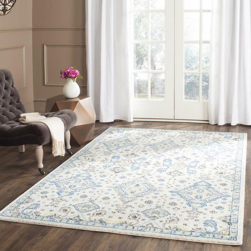 Evoke EVK224 Power Loomed Area Rug - Ivory/Light Blue - 4'x6' - Safavieh.