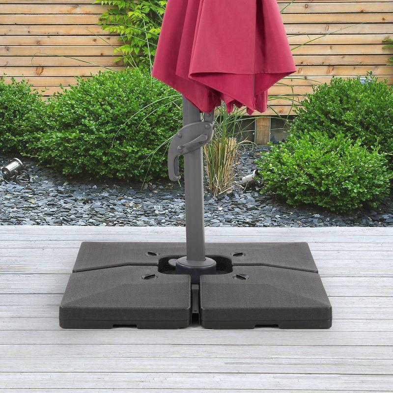 67.9lbs Square Deluxe Patio Base for Heavy and Offset Umbrella Gray - CorLiving