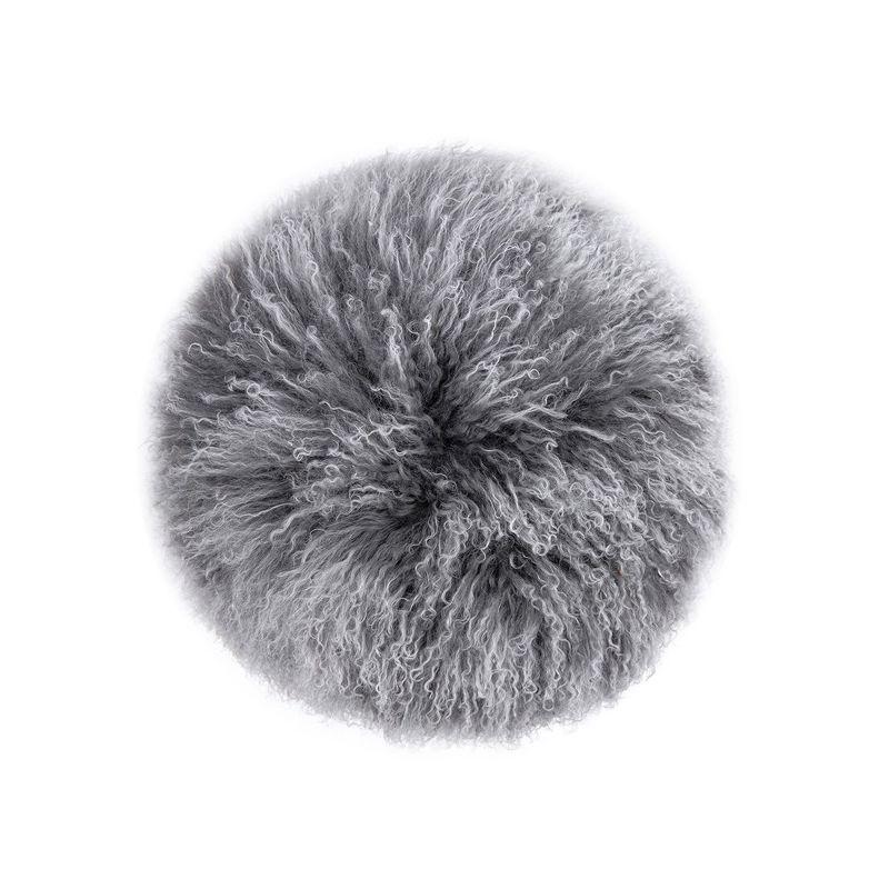 Jennifer Taylor Home Alberta 16 inch Mongolian Sheepskin Round Ottoman