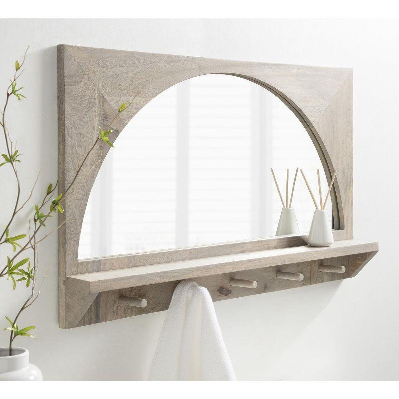 Kate and Laurel - Andover Arch Mirror with Hooks