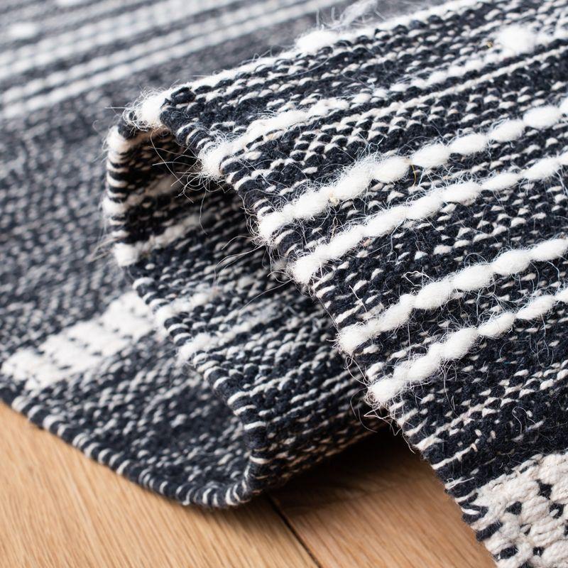 Striped Kilim STK521 Hand Woven Area Rug - Black/Ivory - 8'9"x11'9" - Safavieh.