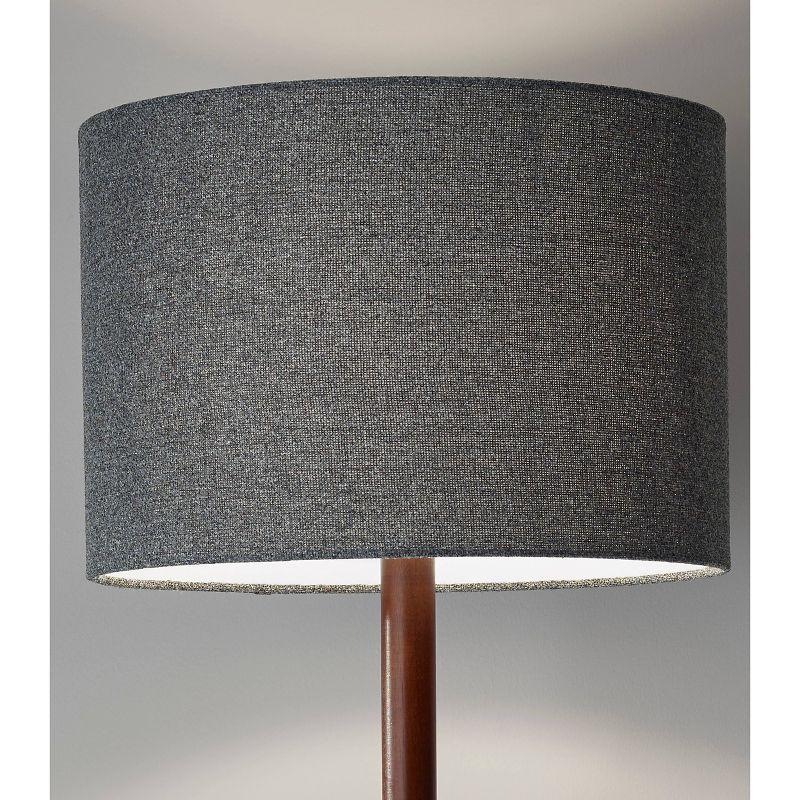 Adesso 58.5" 3-way Ellis Floor Lamp Brown: ETL Listed, Acrylic Shade, Turn Knob Switch