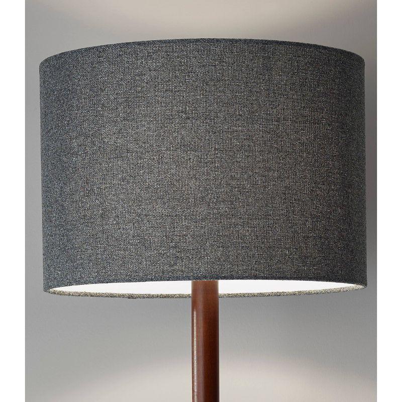 Ellis 58.5'' Walnut Wood Grain Floor Lamp with Textured Dark Gray Shade