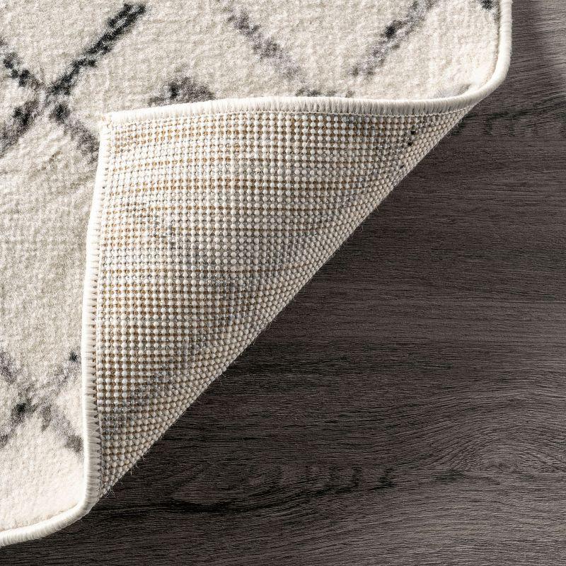 Nuloom 7x9 Zola Geometric Moroccan Indoor Area Rug, Grey, Faded Bohemian Design, Stain Resistant, BedroomLiving Room, Kitchen,