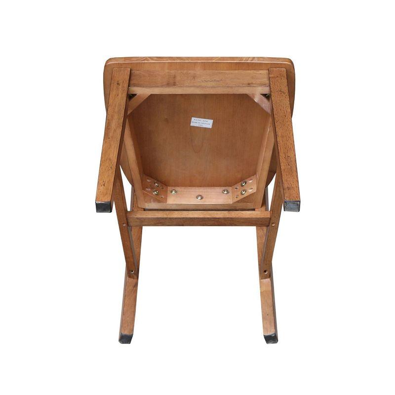 Set of 2 San Remo Splat Back Chairs Distressed Oak - International Concepts: Solid Wood, Parawood Material, Mid-Century Style