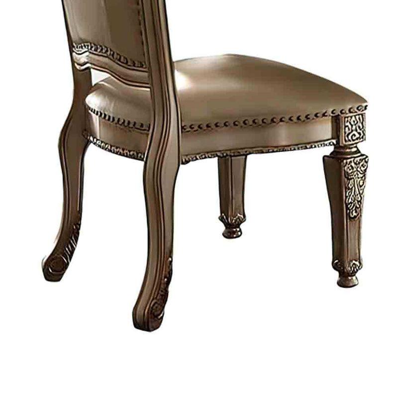 ACME Furniture Vendome Tufted Upholstered Side Chair in Gold Patina (Set of 2)