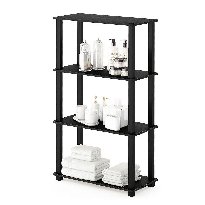 Furinno 4-Tier Open Decorative Bookshelf Multipurpose Display Rack,Americano