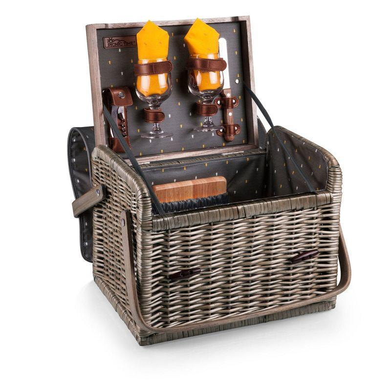 Picnic Time Kabrio Wine & Cheese Picnic Basket with Picnic Set 2