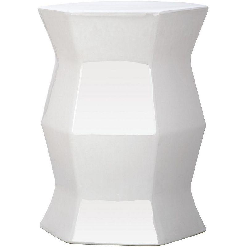 Modern Hexagon Ceramic Garden Stool  - Safavieh