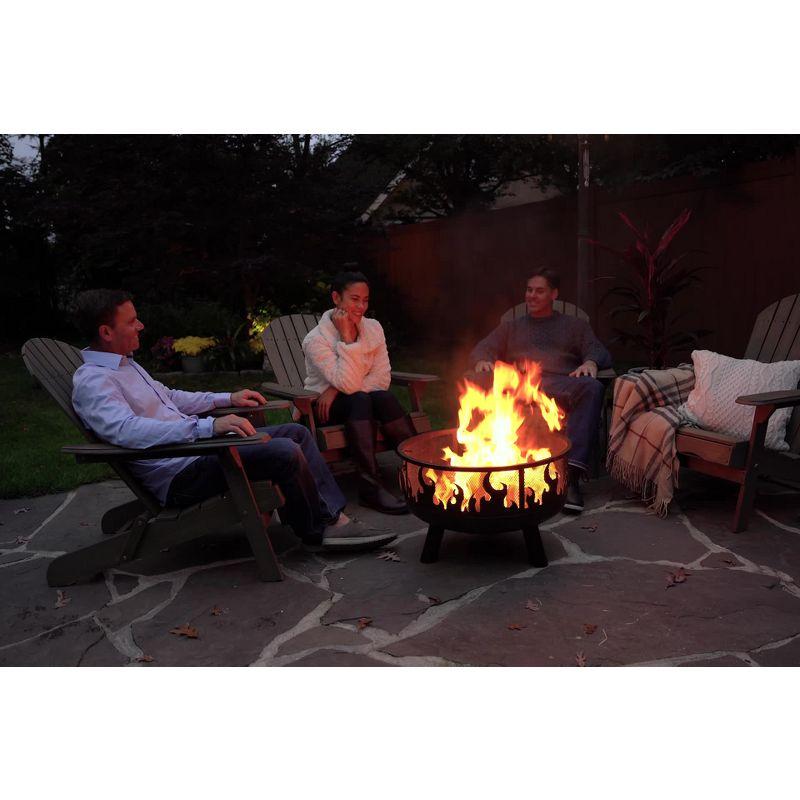 Bronze Wood Burning Fire Pit with Flame Design