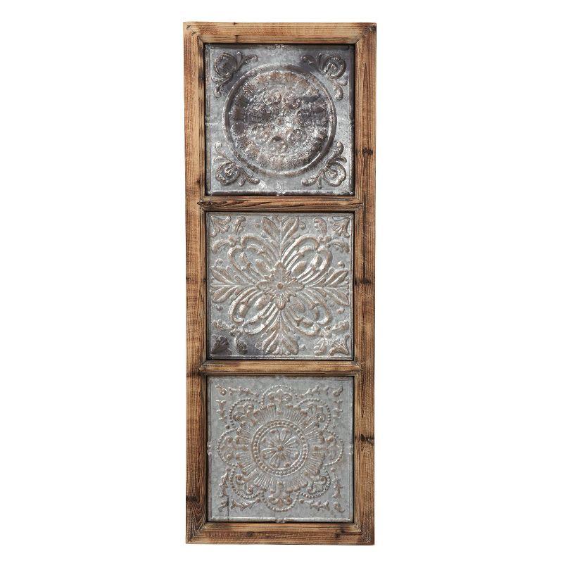 15 x 41 inch Rustic Distressed Wood and Metal Wall Décor - Foreside Home & Garden