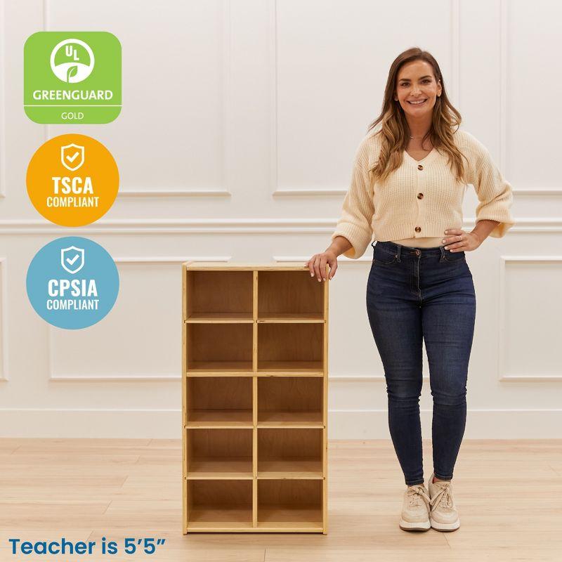 ECR4Kids ECR4Kids Streamline 10 Cubby Tray Cabinet 5x2, Classroom Furniture