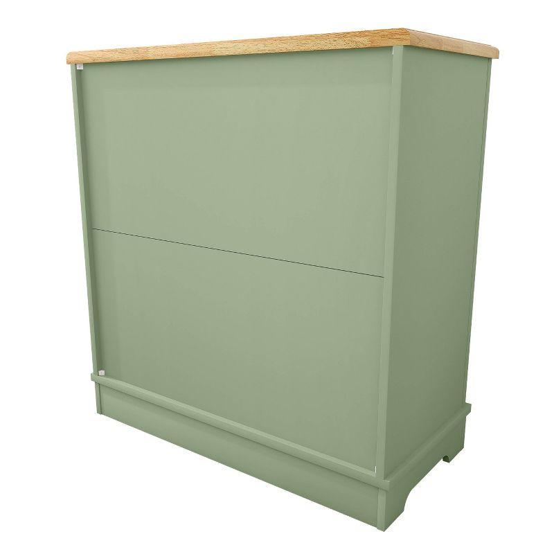30" Storage Sideboard Buffet Cabinet Green - Home Essentials: Bohemian Style, Adjustable Shelves, Tempered Glass Doors